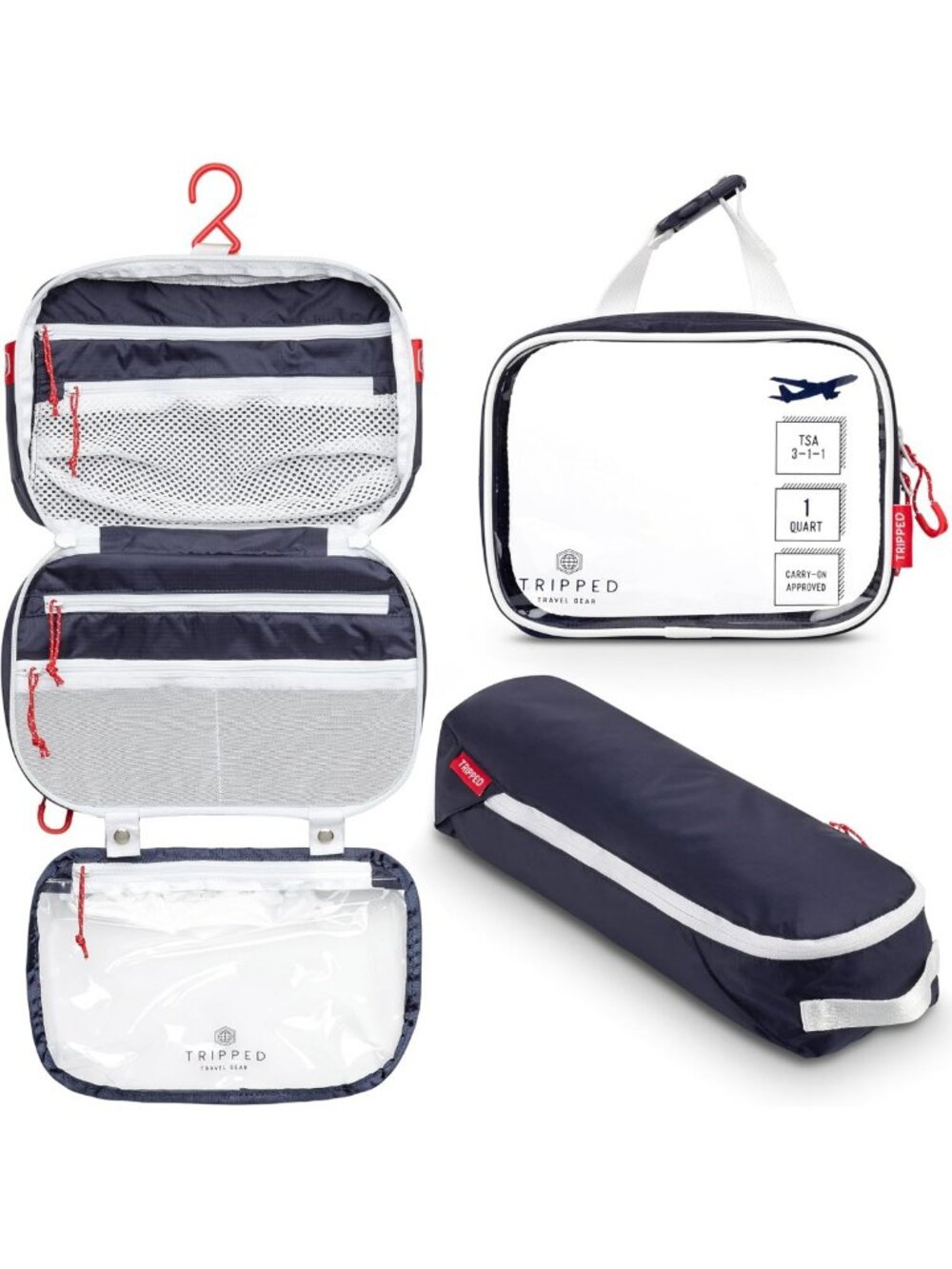 3-Piece Travel Toiletry Bag Set | Lightweight, Waterproof, Organizer for Travel